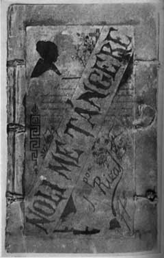 Photograph of the original of Jose Rizal's incendiary novel 'Noli Me Tangere." 