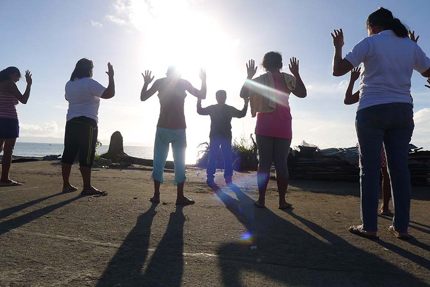 Part of the practices was Sunrise meditation to use the energy of the sun in the healing process. The practice was new to the women but loved it when they settled into it.