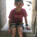 Angkor Wat Boy in ruins