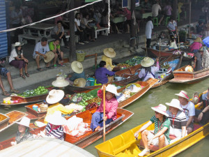 Bangkok Floating market Traffic