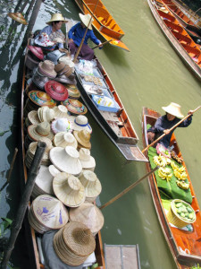 Bangkok Floating market hats