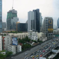 Bangkok Skyline with traffic