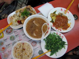 Fried Rice, Oyster omelet, vegie, Stinky tofu