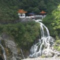 Temple with Waterfall
