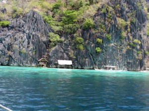 Beach with hut and boat