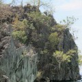 Beach with rock wall