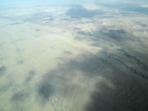 Peru Paracas plane view of desert
