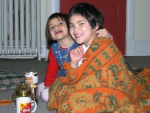 Ava and Isabel in my study about 15 years ago. We were listening to the recording of Exupery's The Little Prince narrated by Peter Ustinov.